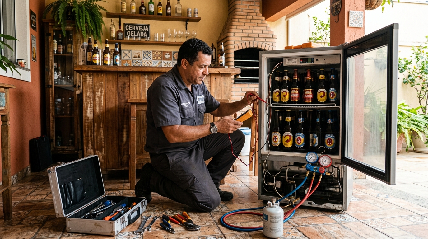 Recarga de gás no circuito de refrigeração de uma cervejeira em Montes Claros‑MG